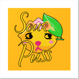 Sourpuss, a girly but sour pussycat. Gift for girlfriend Posters and Art